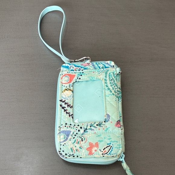 Vera Bradley Handbags - Vera Bradley Aqua Floral Wristlet